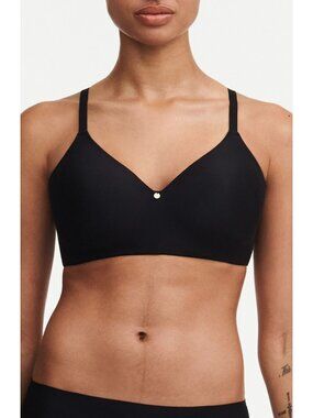 🆕CHANTELLE C Jolie Wireless Full Coverage T-Shirt Bra 34C Black #13BQ9